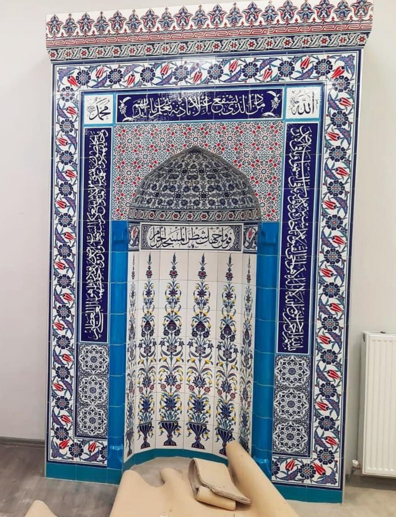 Cami Çini Mihrap - 24, Mescit Mihrap Osmanlı Çini, Cami Çinileri