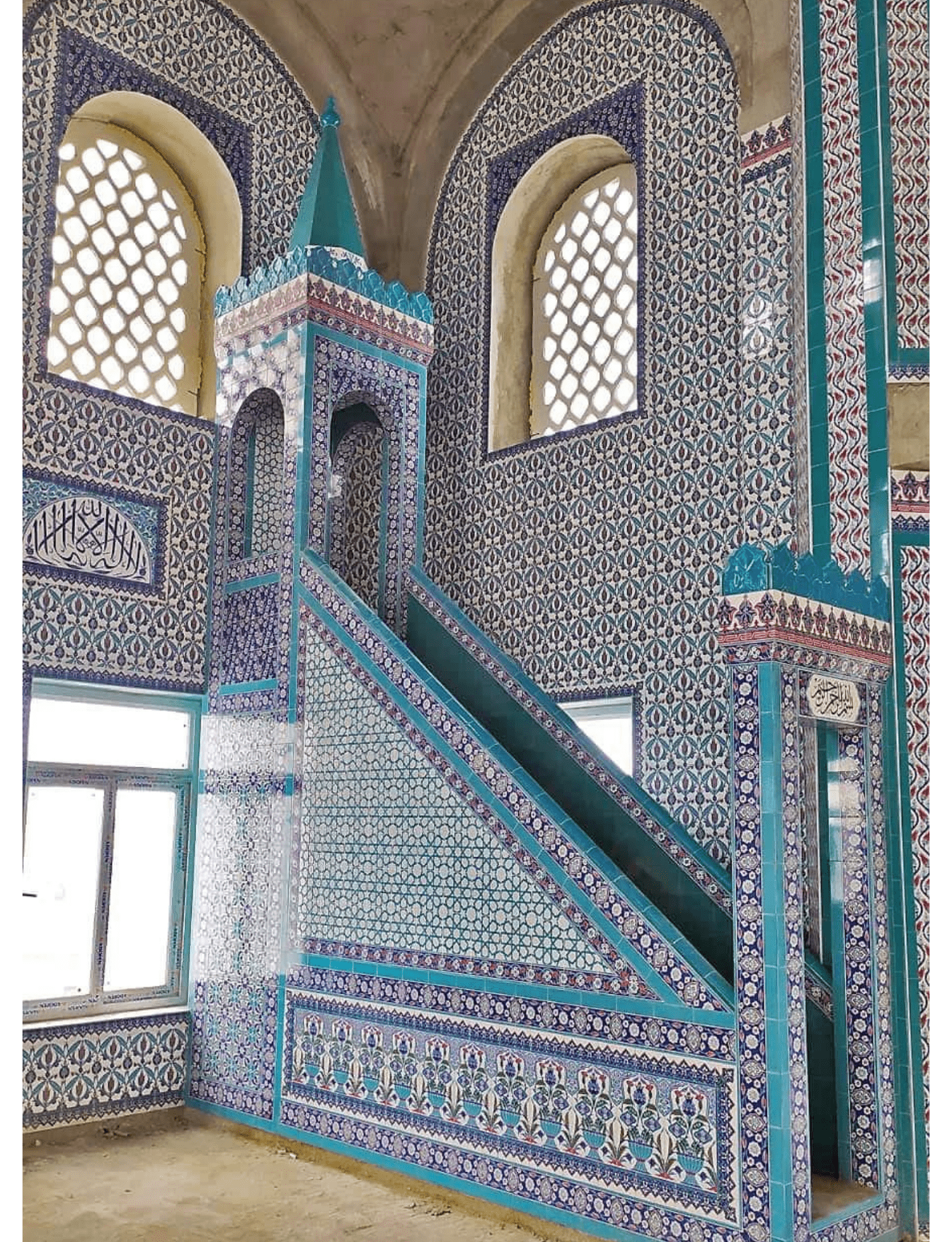 Cami Çini Minber - 18, Osmanlı Çini Modeli Cami Minber