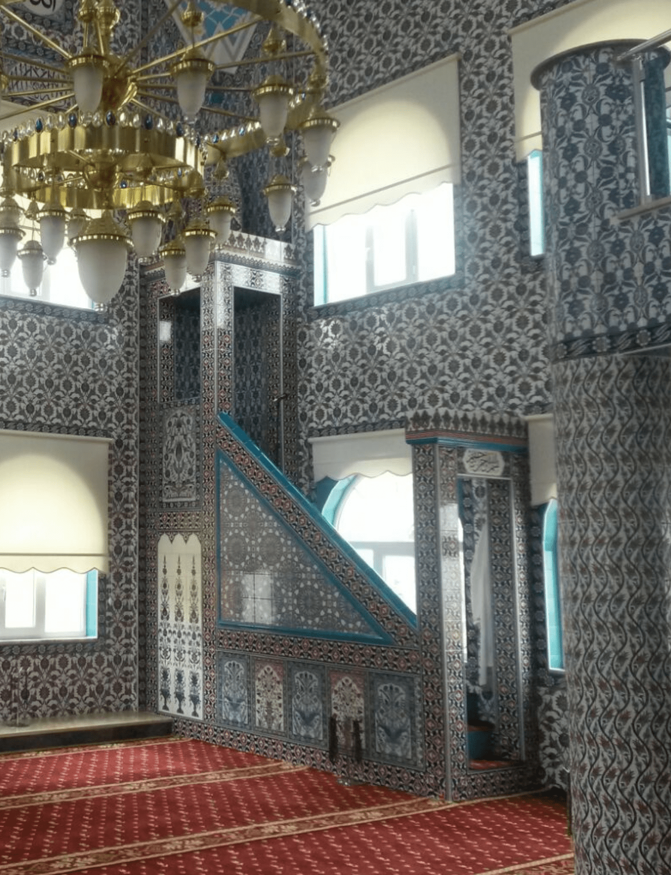 Cami Çini Minber - 40, Altın Çini Kütahya Çini Minber